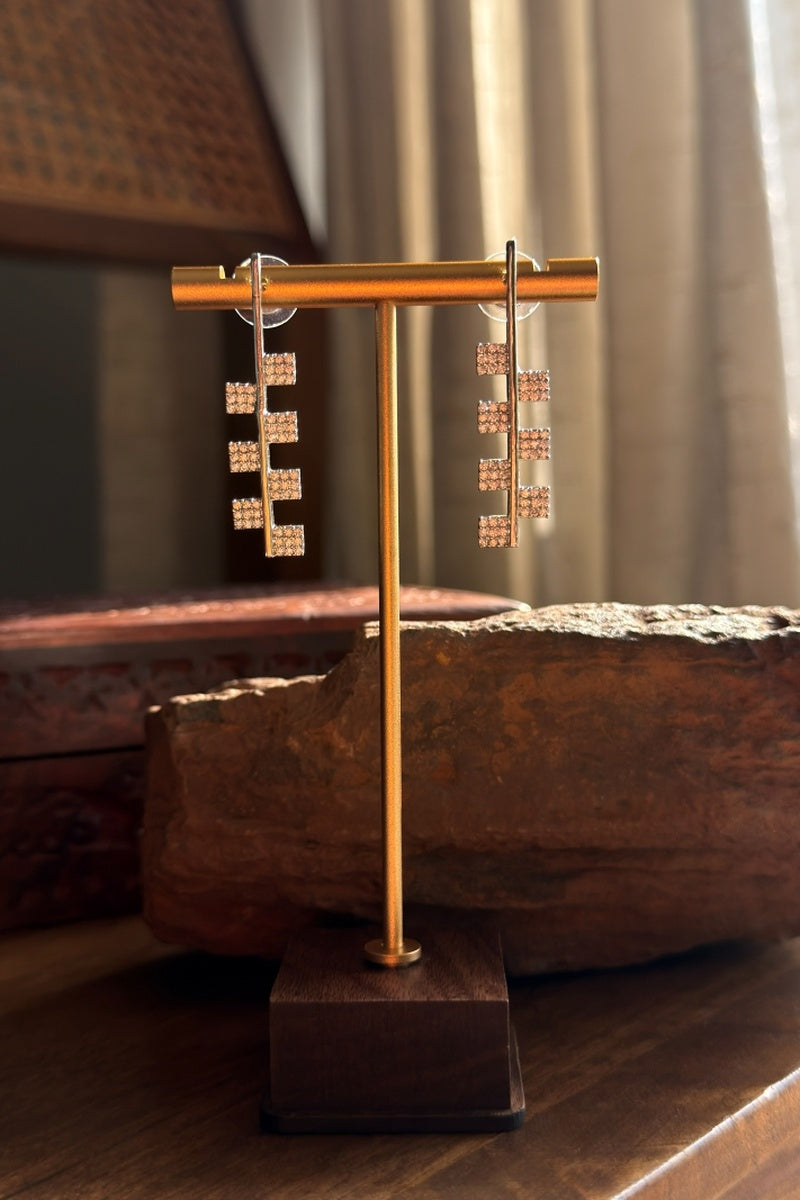 AD Crystal Ladder Earring