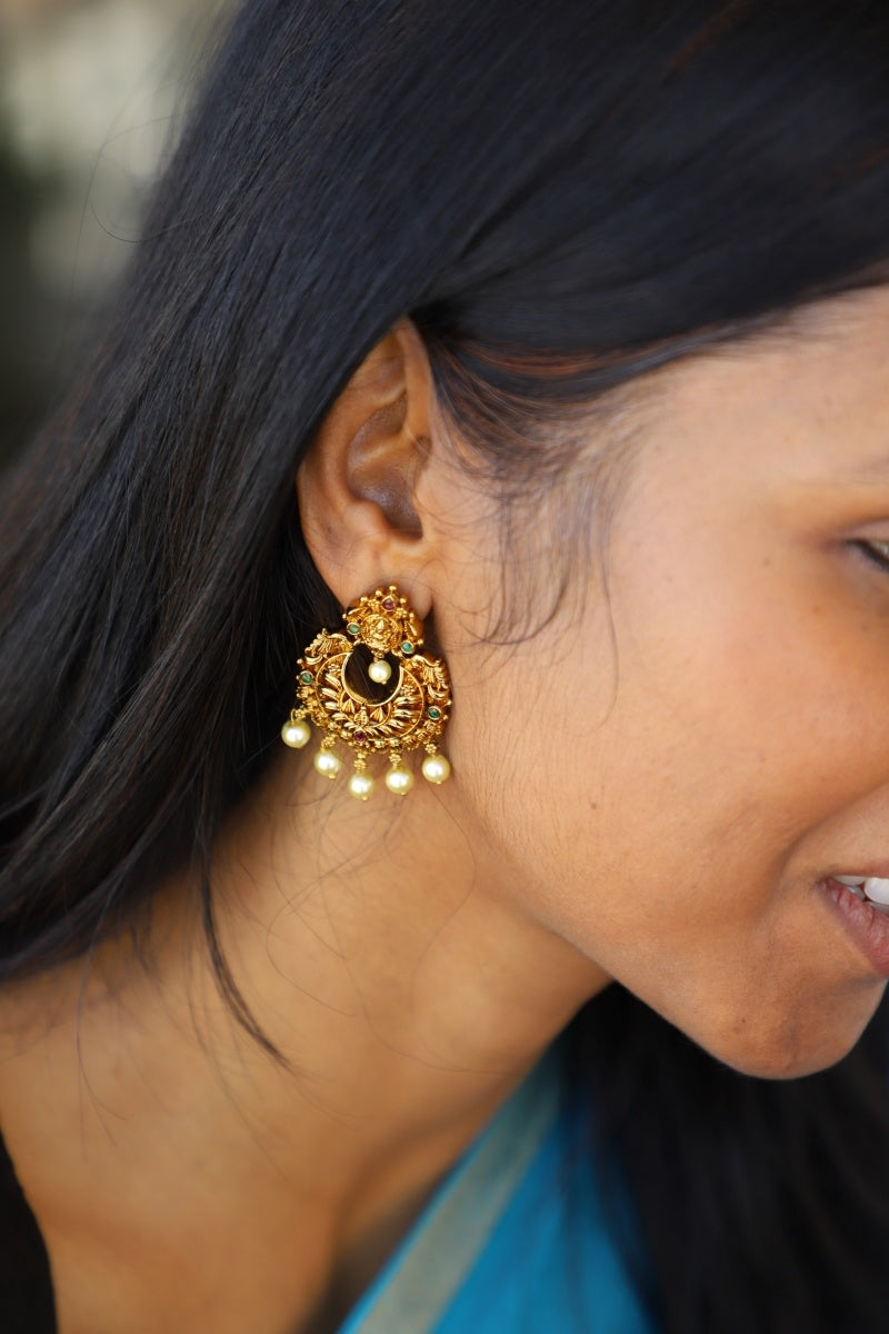 Temple Nakshi Lakshmi Earrings