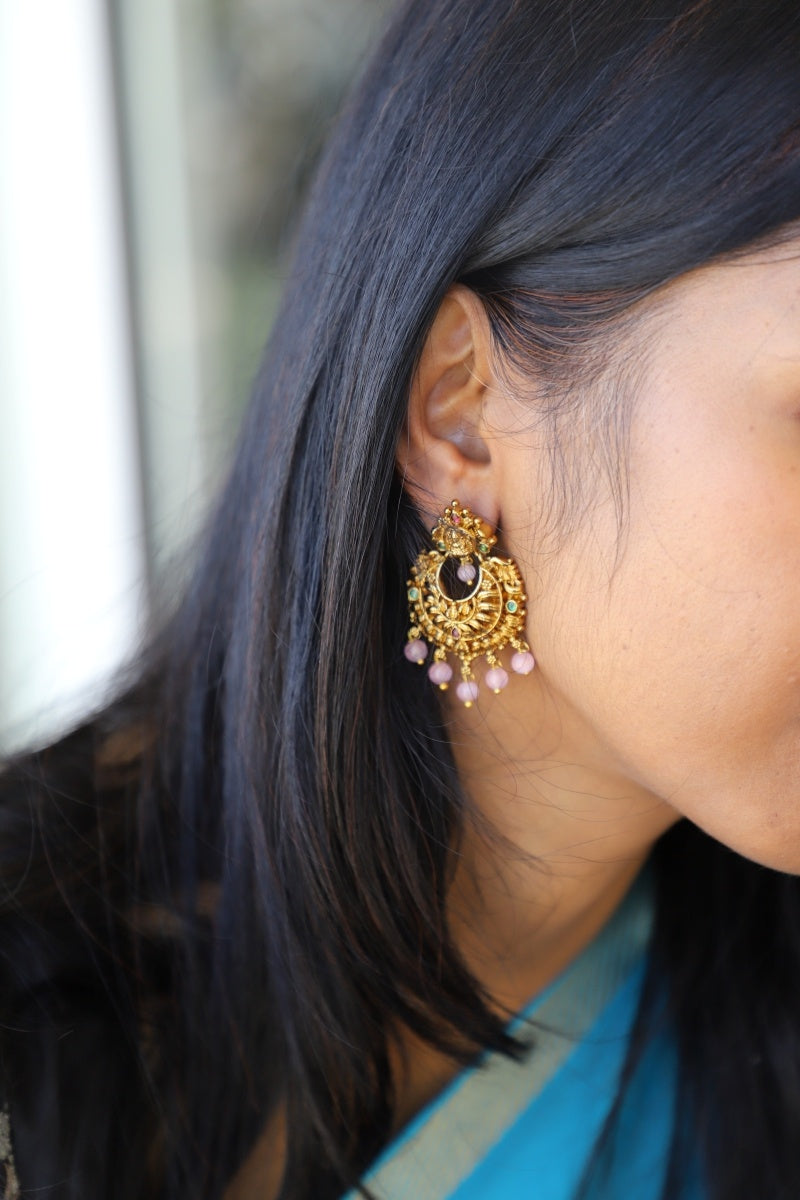 Temple Nakshi Lakshmi Earrings