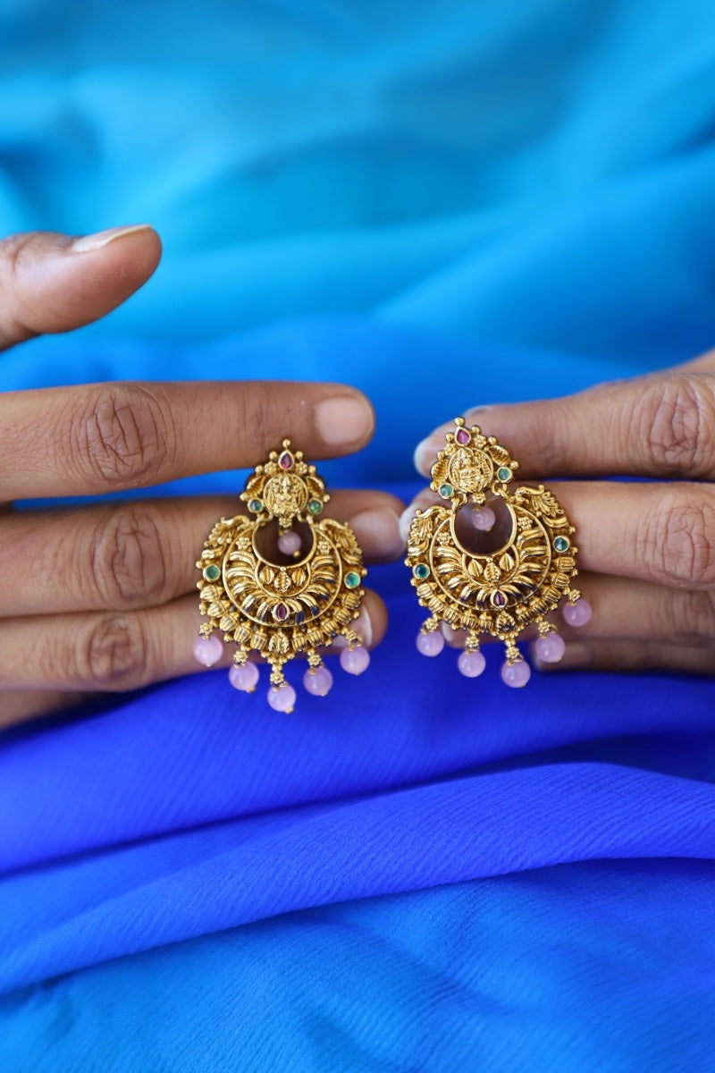 Temple Nakshi Lakshmi Earrings