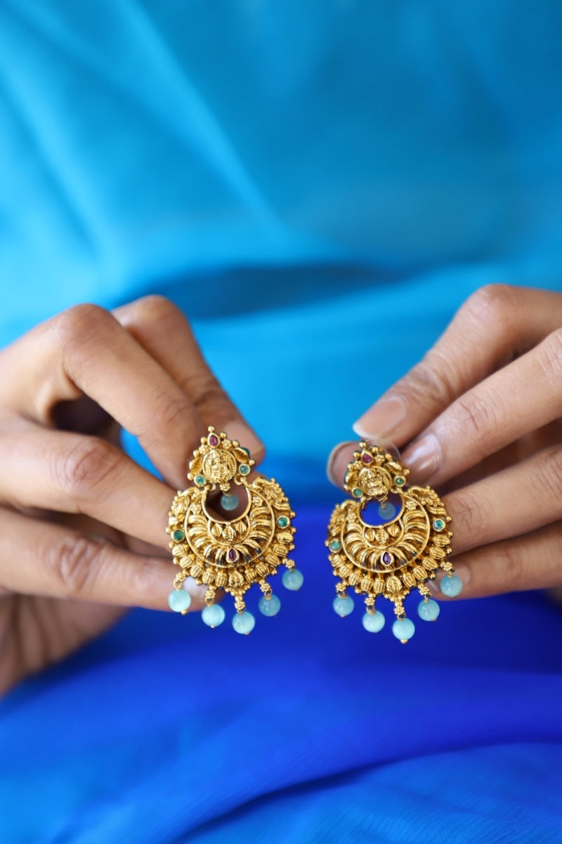Temple Nakshi Lakshmi Earrings