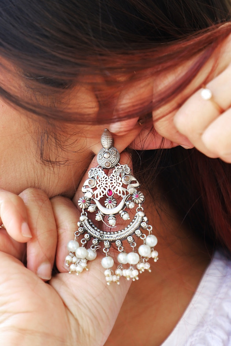 Peacock Motif Chandbali