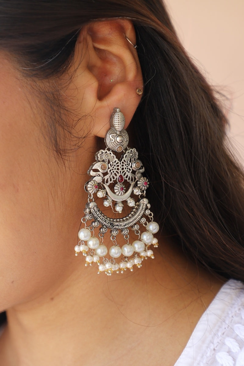 Peacock Motif Chandbali