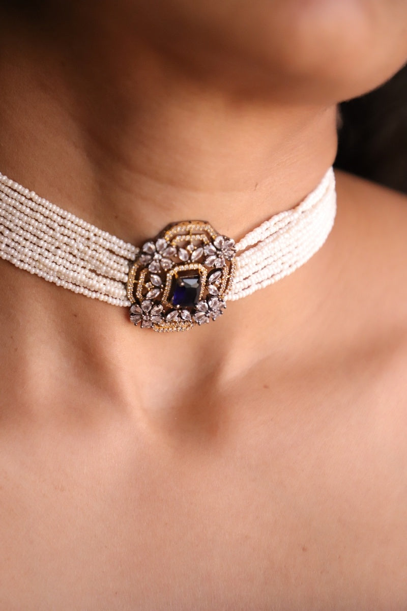 AD Pearl Galabandh Choker