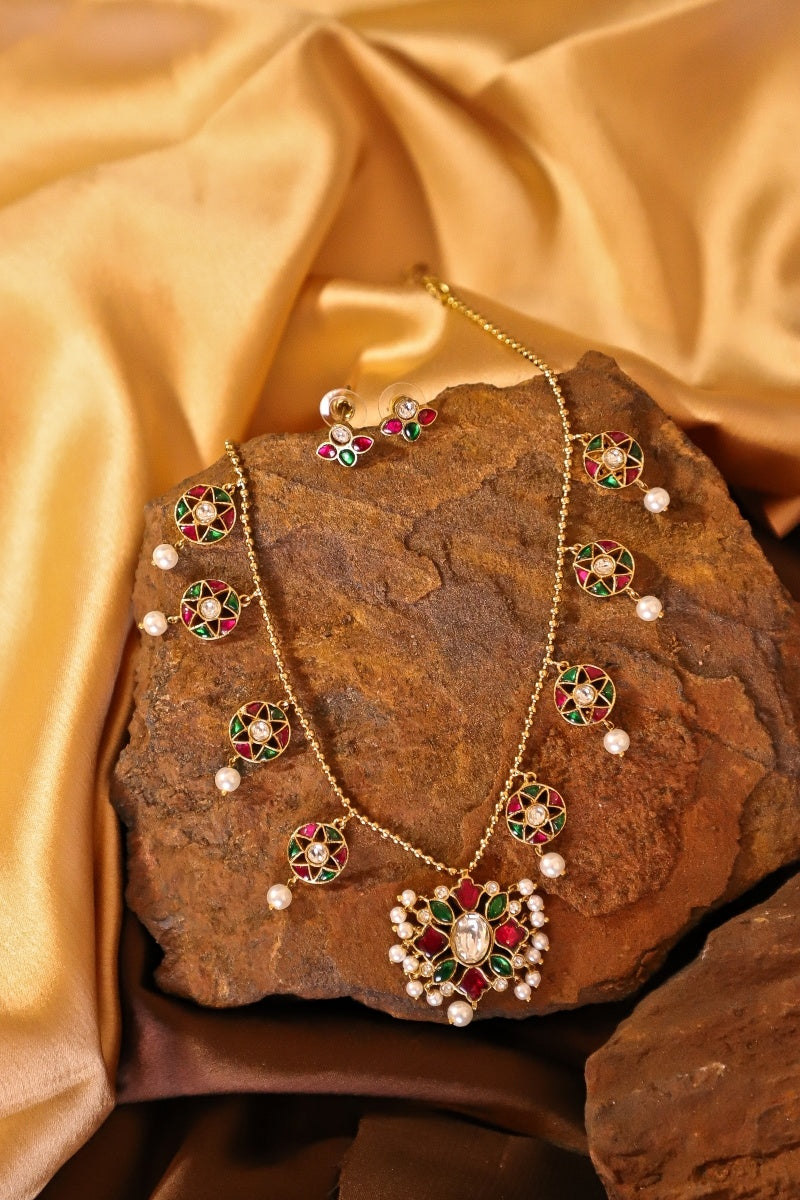 Kundan-Rajkumari Blossom Set